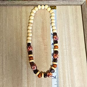 Handmade Stretch Choker with Wood Beads